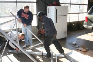 Collector Assembling: Assembling the Collector  rack and mount are Randal Schwindt, Tayo and Robert