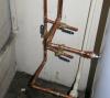Solar 3 way valves for Drain and Fill: Closeup of the Drain and Fill 3 way valve assembly