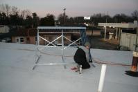 Four Tubes Installed: Jacob tighening the fourth tube. Getting dark thats it for today.