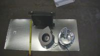 Heat Exchanger Parts: 110 volt AC blower 150cfm, 12inch by 10inch  liquid to air heat exchanger, sheet metal, 6 inch collar
