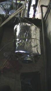 Solar Heat Exchanger in place: Assembly in location with insulation installed